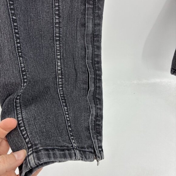 Express Womens Size 6 Precision Fit Black Jeans Zip Detail Stretch Pants - Picture 3 of 7